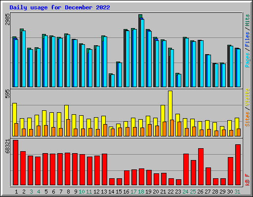 Daily usage for December 2022