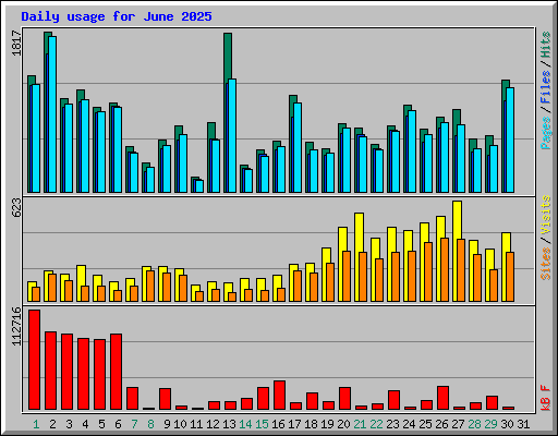 Daily usage for June 2025