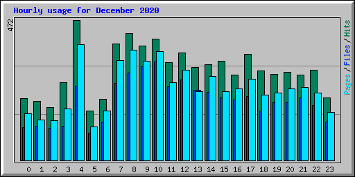 Hourly usage for December 2020