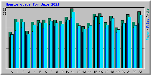 Hourly usage for July 2021