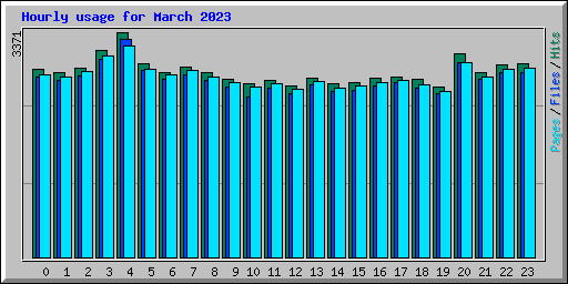 Hourly usage for March 2023