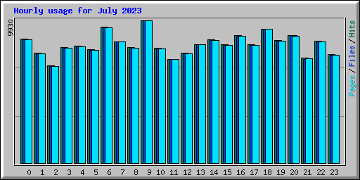 Hourly usage for July 2023