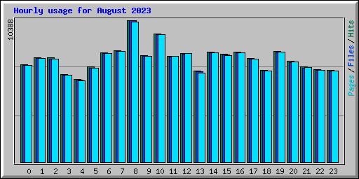 Hourly usage for August 2023
